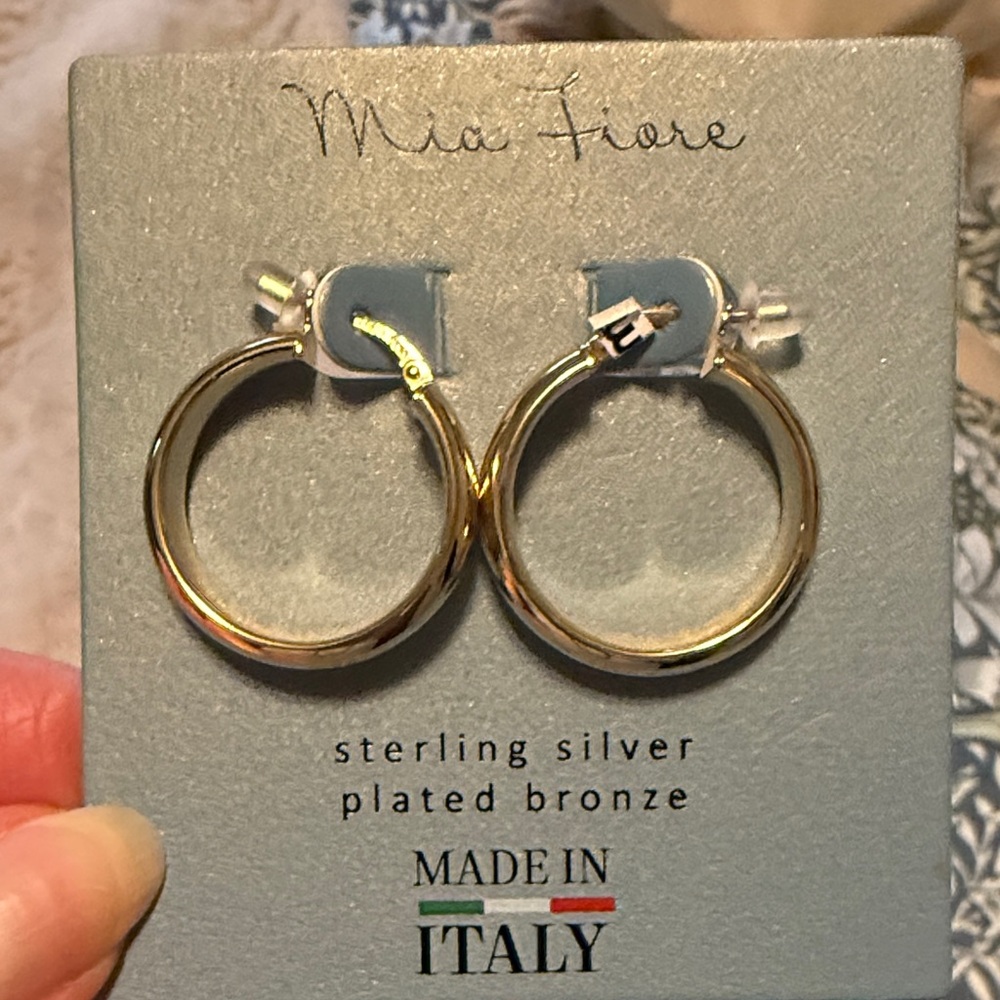 New Mia Fiore Gold Hoop Earrings